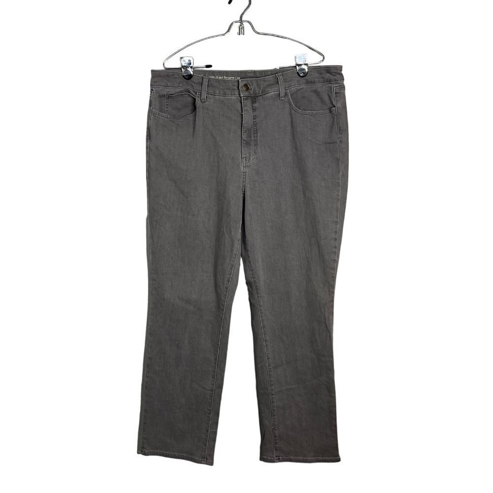 NWOT Talbots Flawless High Waist‎ Straight Leg Jeans Size 16P Gray *Defect